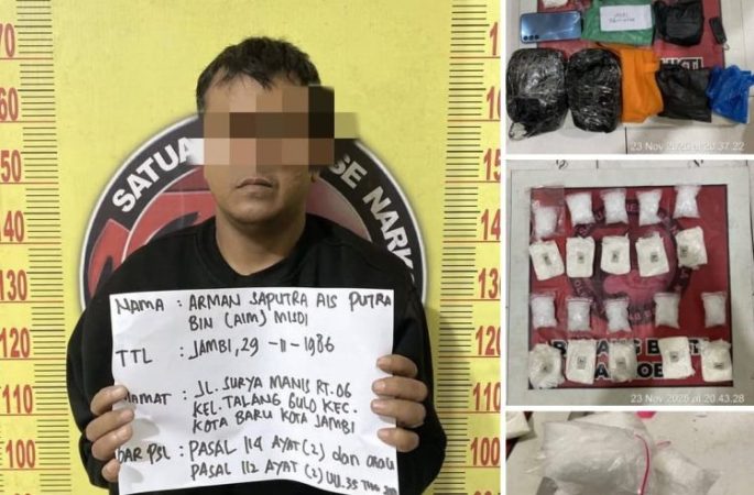 Gagalkan Peredaran Sabu, Polres Tanjabbar Sikat Kurir Bawa 503 Gram di Kuala Tungkal