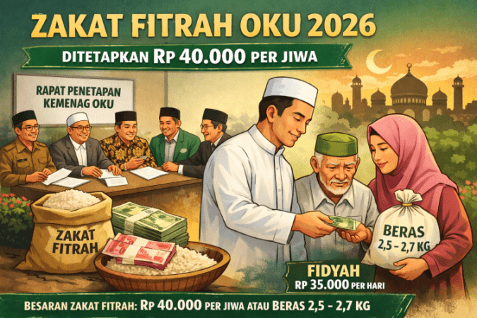 Zakat Fitrah OKU 2026 Dipatok Rp40 Ribu, Ini Hasil Rapat Resmi Kemenag