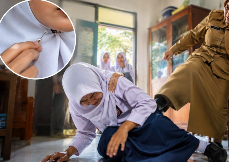 Siswi SMP Mengaku Ditendang Kepsek, Gara-Gara Pentol Jilbab?